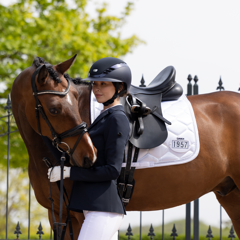 Eskadron Satin Crystal Saddlecloth - White-1