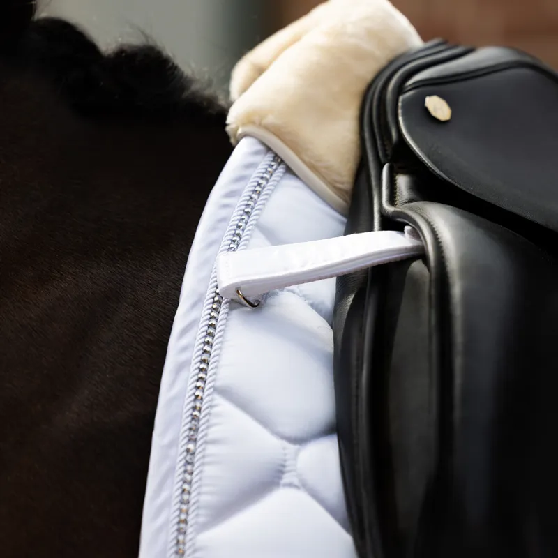 Eskadron Satin Crystal Saddlecloth - White-2