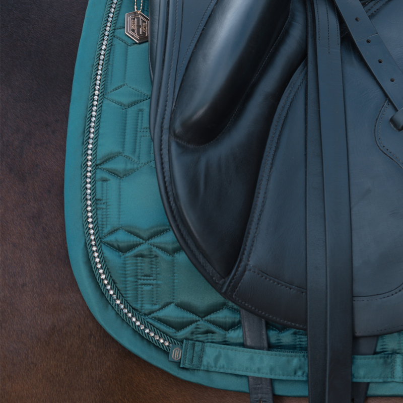 Eskadron Satin Crystal Saddlecloth Heritage AW24 - Vintage Green-3