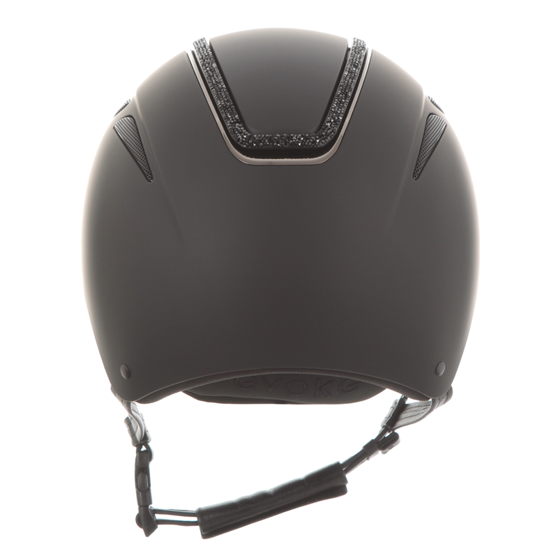 Evoke Callisto Classic Peak Riding Hat - Black/Black Crystal Frame-1