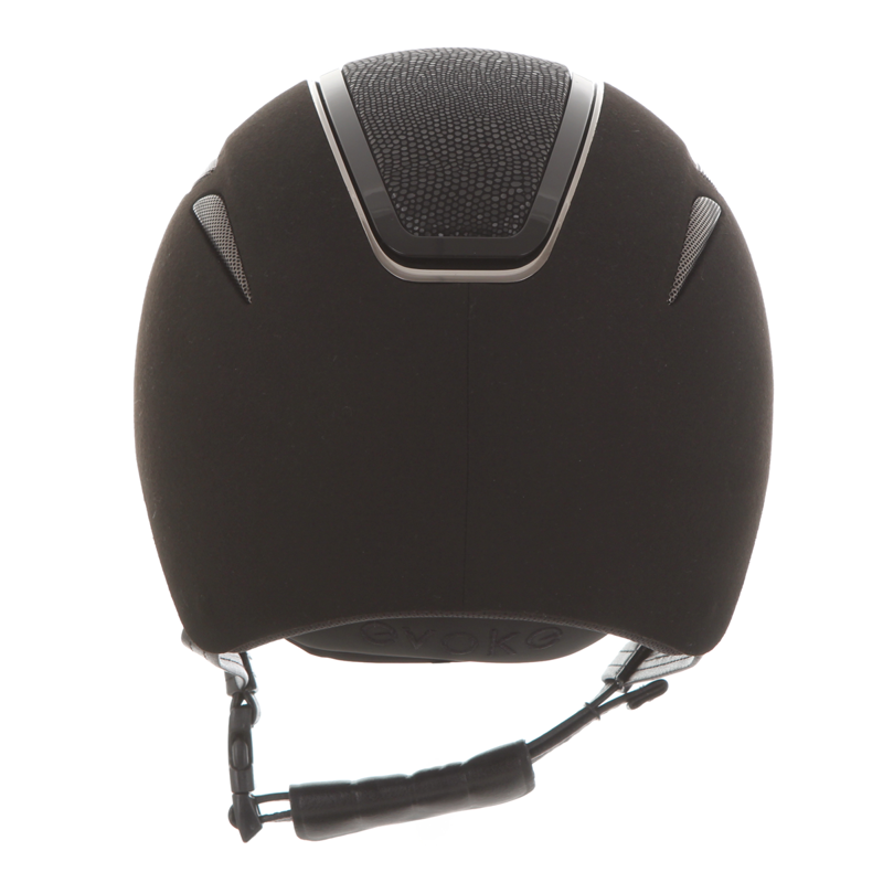 Evoke Callisto Classic Peak Riding Hat - Black Suede/Viper-2