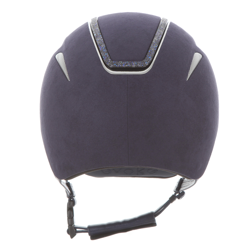 Evoke Callisto Classic Peak Riding Hat - Cool Blue Suede/Blue Crystal Frame-2