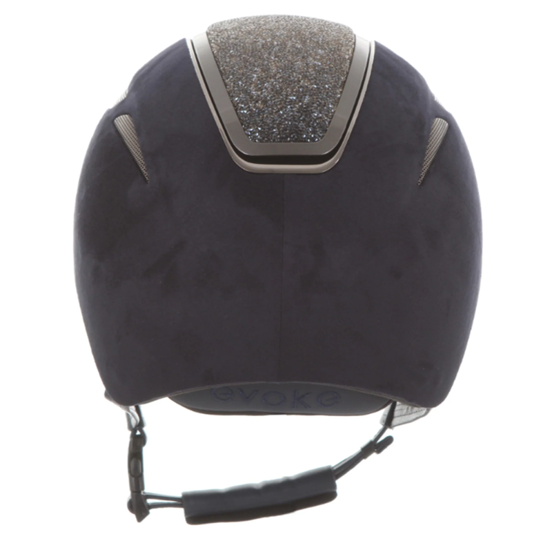 Evoke Callisto Classic Peak Riding Hat - Navy Suede/Steel Crystal-3
