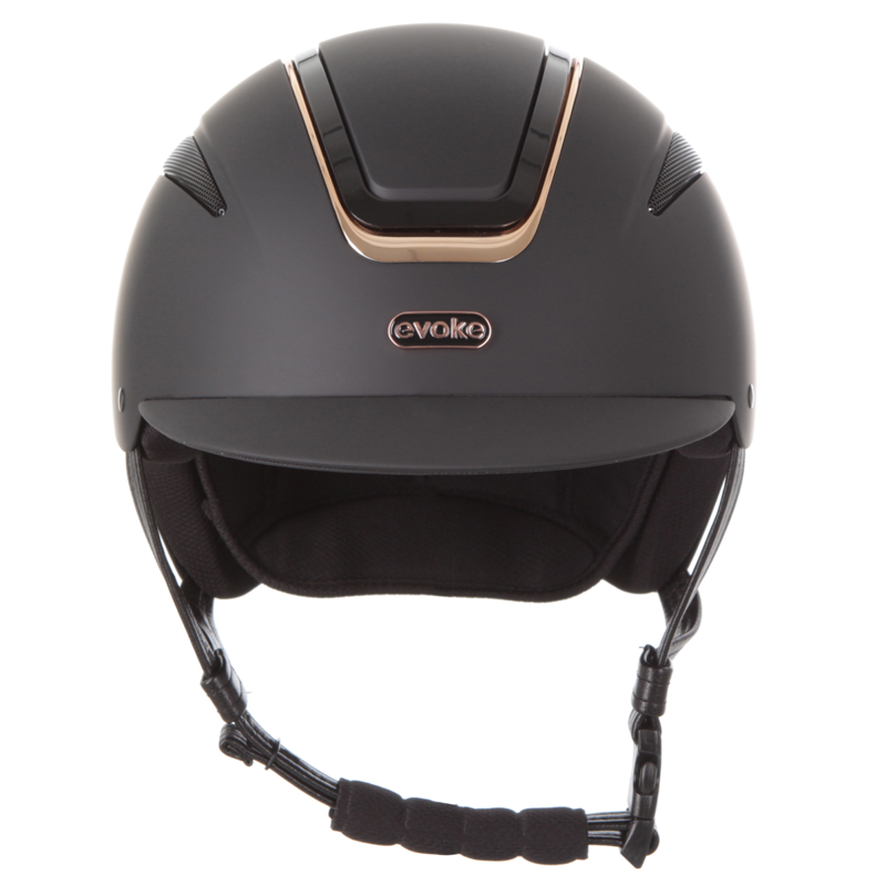 Evoke Callisto MIPS Classic Peak Riding Hat - Black/Rose Gold-3