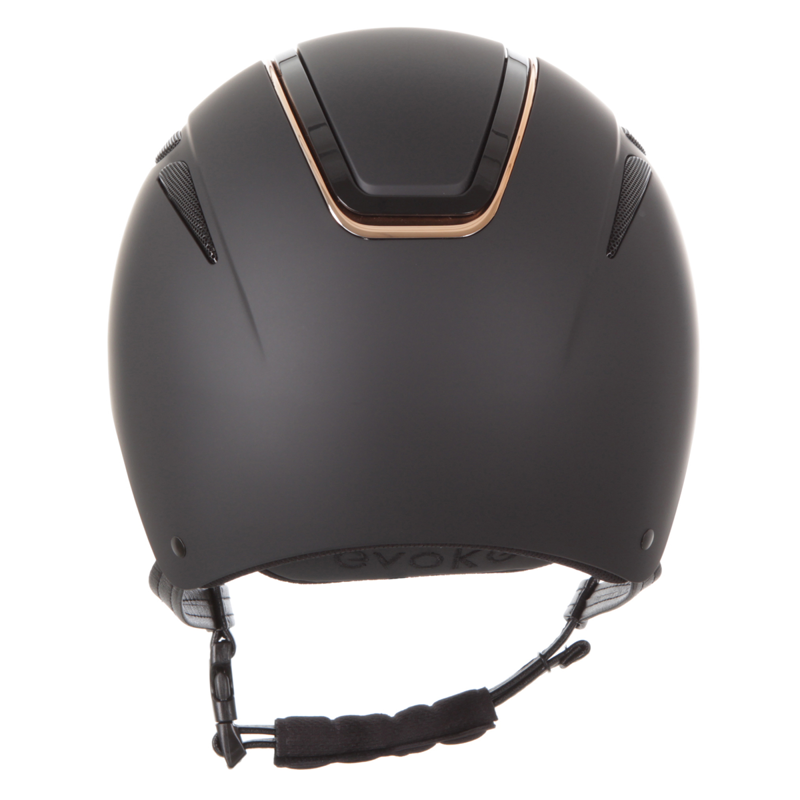 Evoke Callisto MIPS Classic Peak Riding Hat - Black/Rose Gold-2