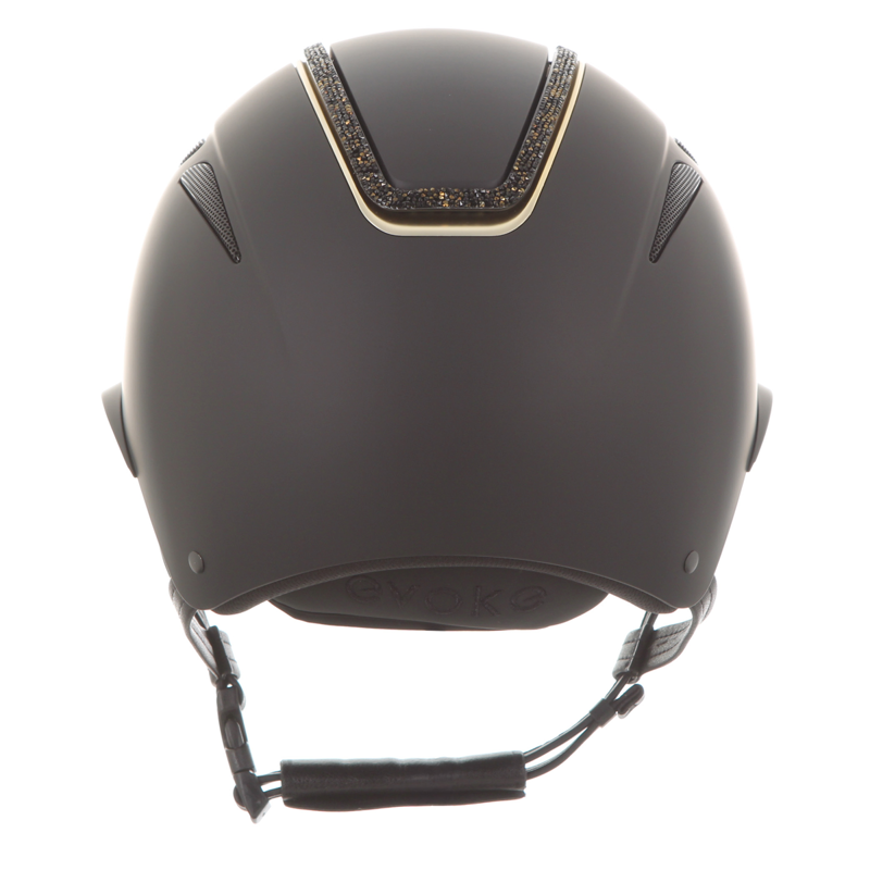 Evoke Callisto Wide Peak Riding Hat - Black/Gold Crystal Frame-3