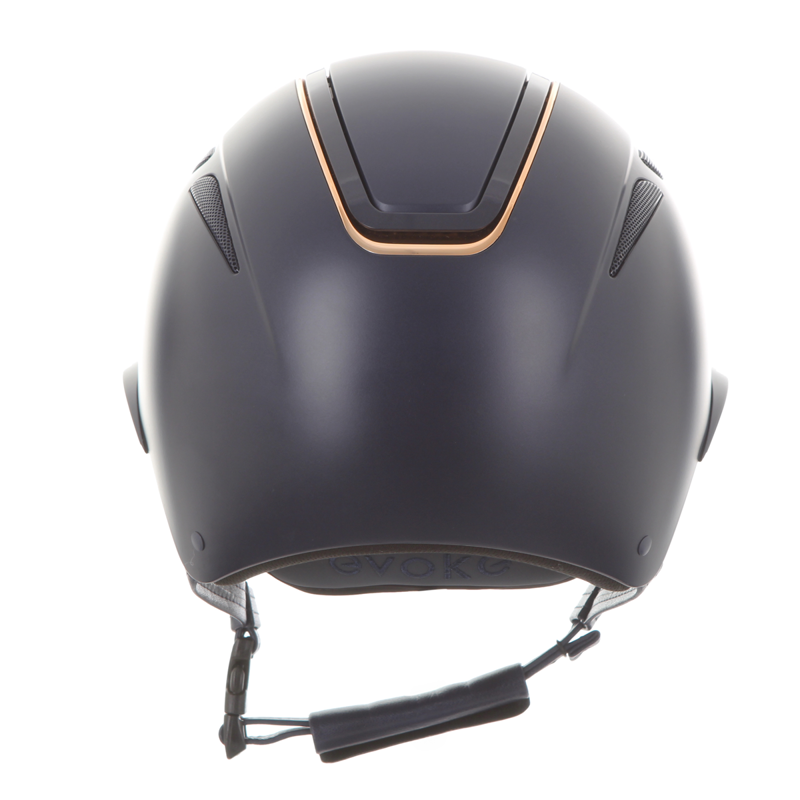 Evoke Callisto Wide Peak Riding Hat - Navy/Rose Gold-3
