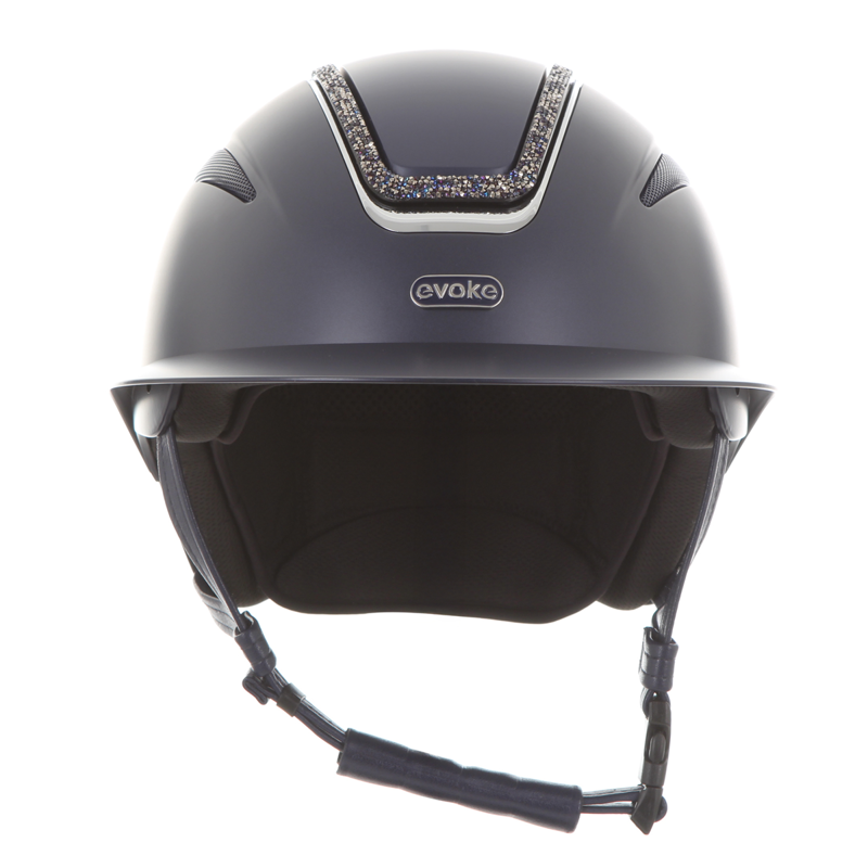 Evoke Callisto Wide Peak Riding Hat - Navy/Navy Crystal Frame-2