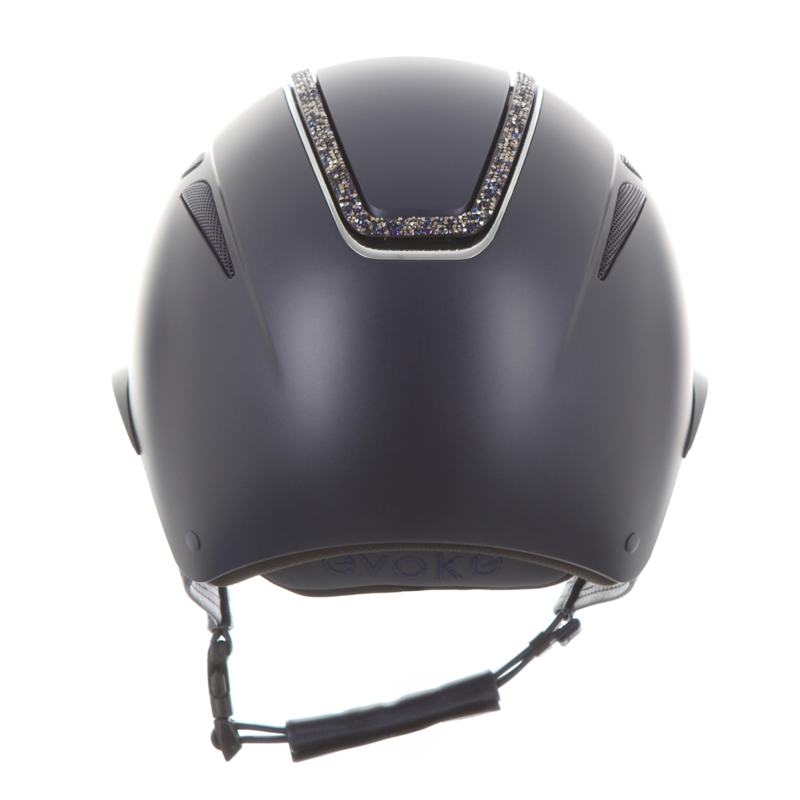 Evoke Callisto Wide Peak Riding Hat - Navy/Navy Crystal Frame-3