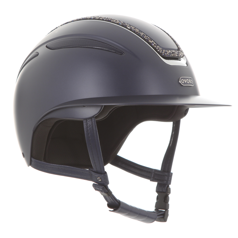 Evoke Callisto Wide Peak Riding Hat - Navy/Navy Crystal Frame-1