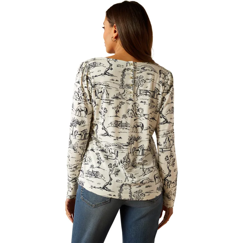 Ariat Women's Nellore Long Sleeve T-Shirt - Toile Scene Print-1