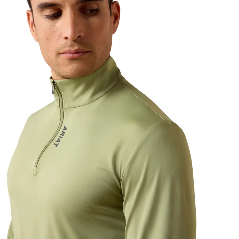 Ariat Men's LunaVeil 1/4 Zip Base layer - Oil Green-2