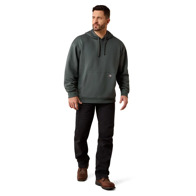 Ariat Men's Rebar Workman Graphic Hoodie - Steel Green/Black-4