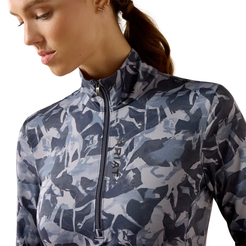 Ariat Women's Lunaveil 1/2 Zip Base Layer - Polar Coincide Print-2