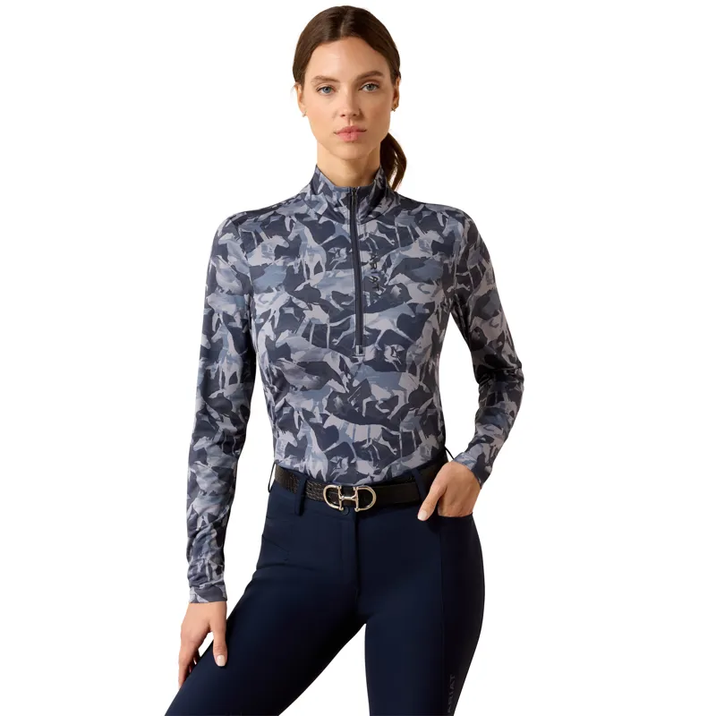 Ariat Women's Lunaveil 1/2 Zip Base Layer - Polar Coincide Print-3