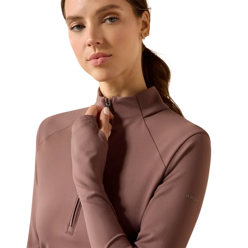 Ariat Women's Avail 1/2 Zip Base Layer - Peppercorn-2