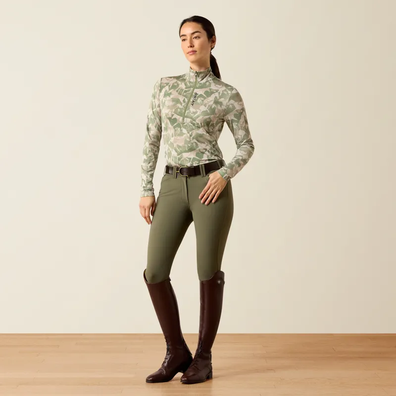 Ariat Women's Lunaveil 1/2 Zip Base Layer - Olive Coincide Print-3