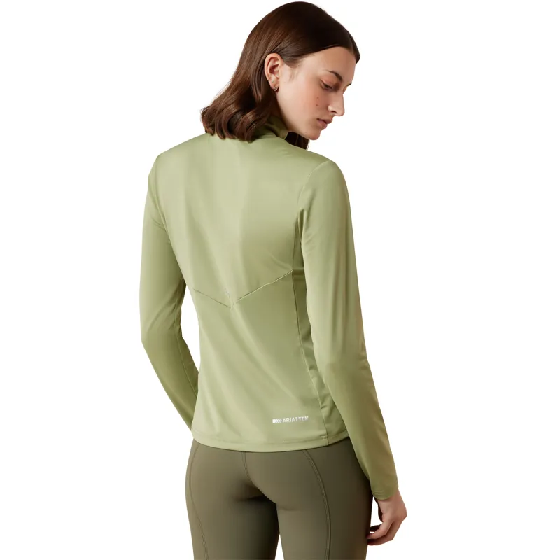 Ariat Women's Lunaveil 1/2 Zip Base Layer - Oil Green-2