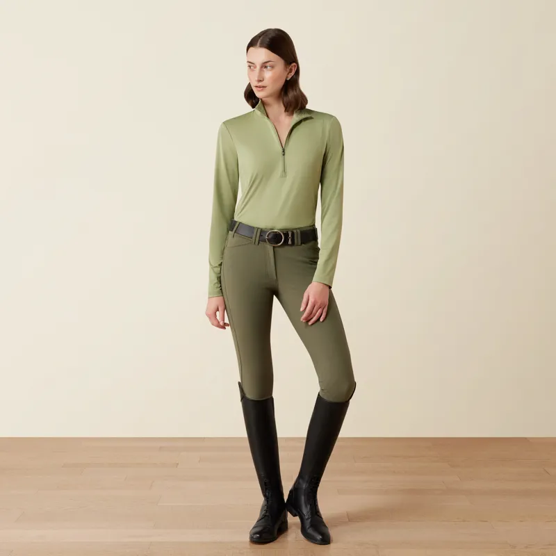 Ariat Women's Lunaveil 1/2 Zip Base Layer - Oil Green-3