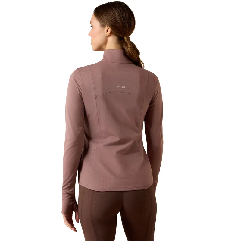 Ariat Women's Gridwork 2.0 1/4 Zip Base Layer - Twilight Mauve-1