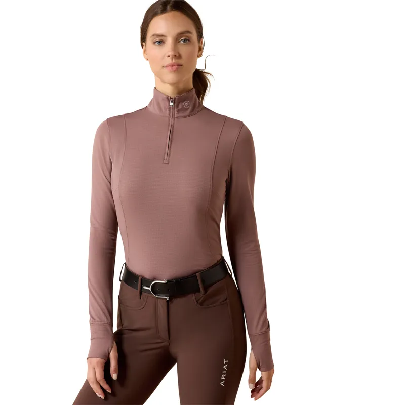 Ariat Women's Gridwork 2.0 1/4 Zip Base Layer - Twilight Mauve