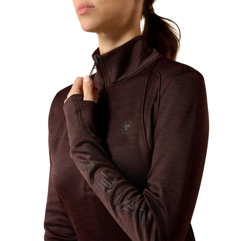 Ariat Women's Team EQ 1/2 Zip Pullover - Chocolate Plum-2