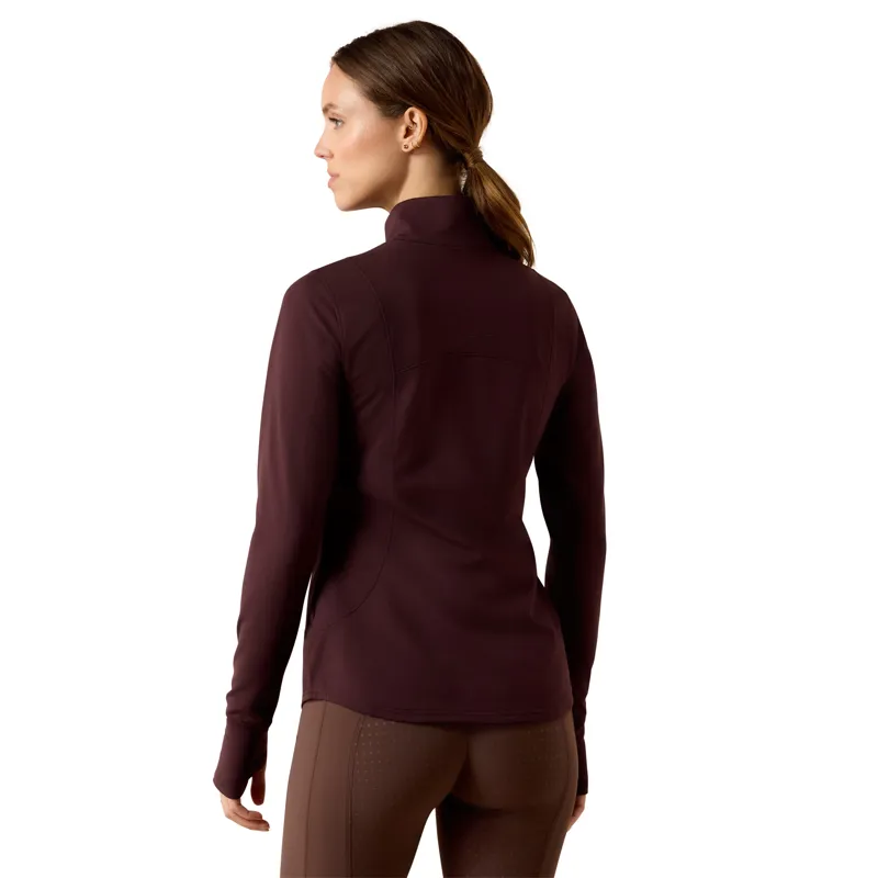 Ariat Women's Gridwork 2.0 1/4 Zip Base Layer - Chocolate Plum-1