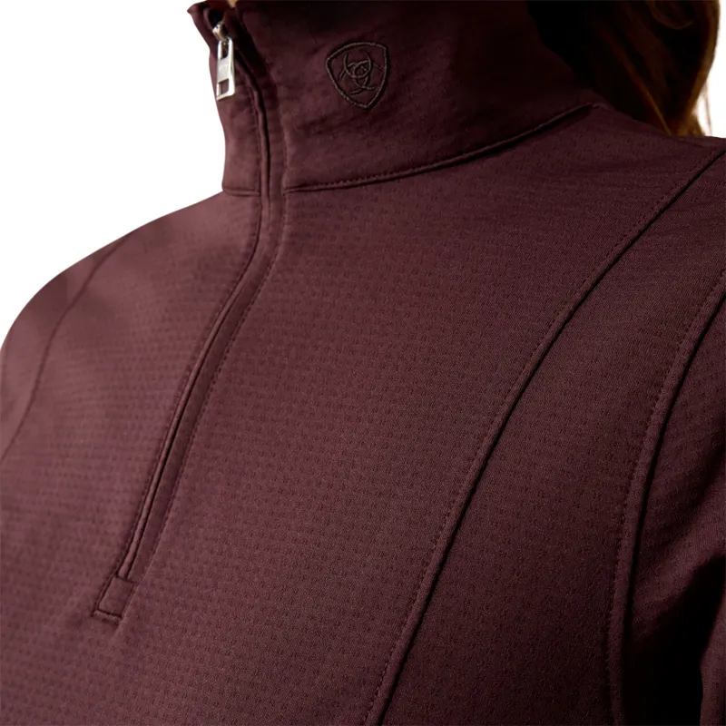 Ariat Women's Gridwork 2.0 1/4 Zip Base Layer - Chocolate Plum-4