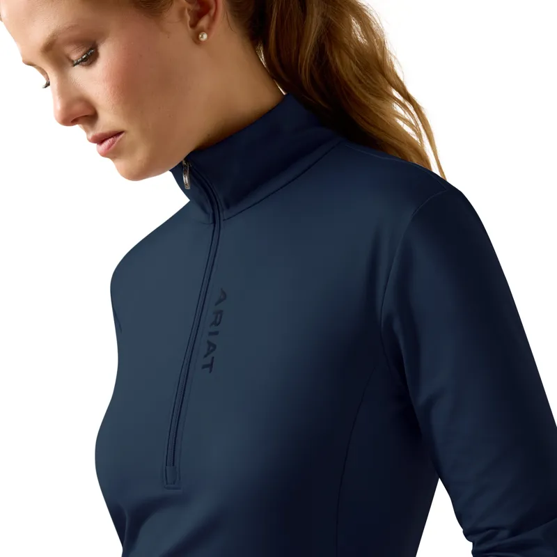 Ariat Women's Lunaveil 1/2 Zip Base Layer - Navy-2