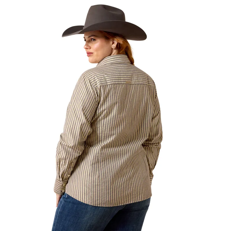 Ariat Women's Kirby Stretch Shirt - Chocolate Plum Stripe-2