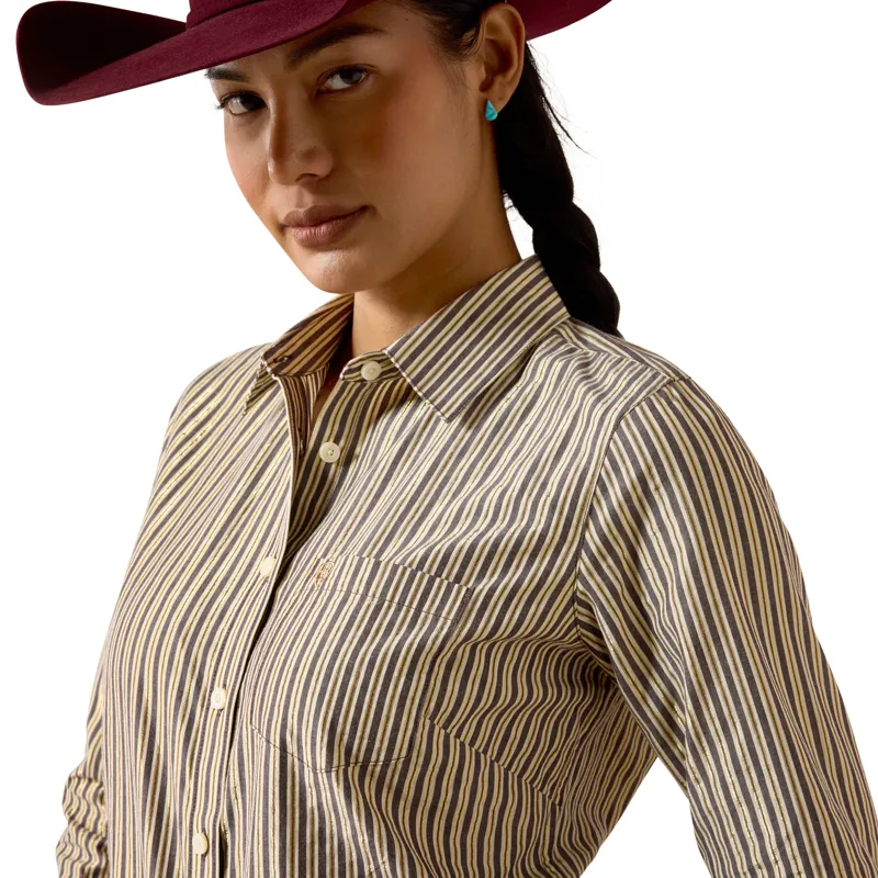 Ariat Women's Kirby Stretch Shirt - Chocolate Plum Stripe-6