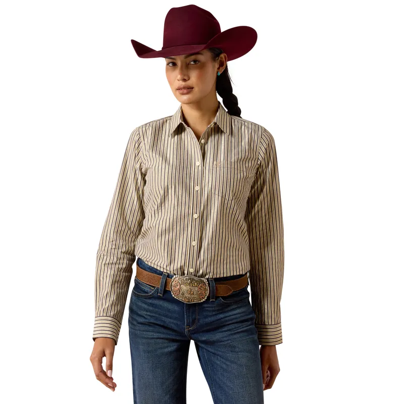 Ariat Women's Kirby Stretch Shirt - Chocolate Plum Stripe