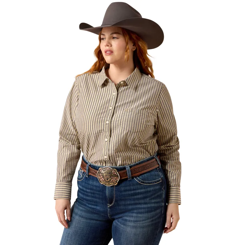 Ariat Women's Kirby Stretch Shirt - Chocolate Plum Stripe-3