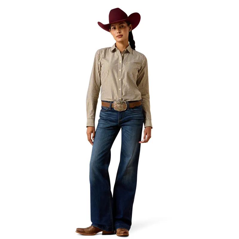 Ariat Women's Kirby Stretch Shirt - Chocolate Plum Stripe-4