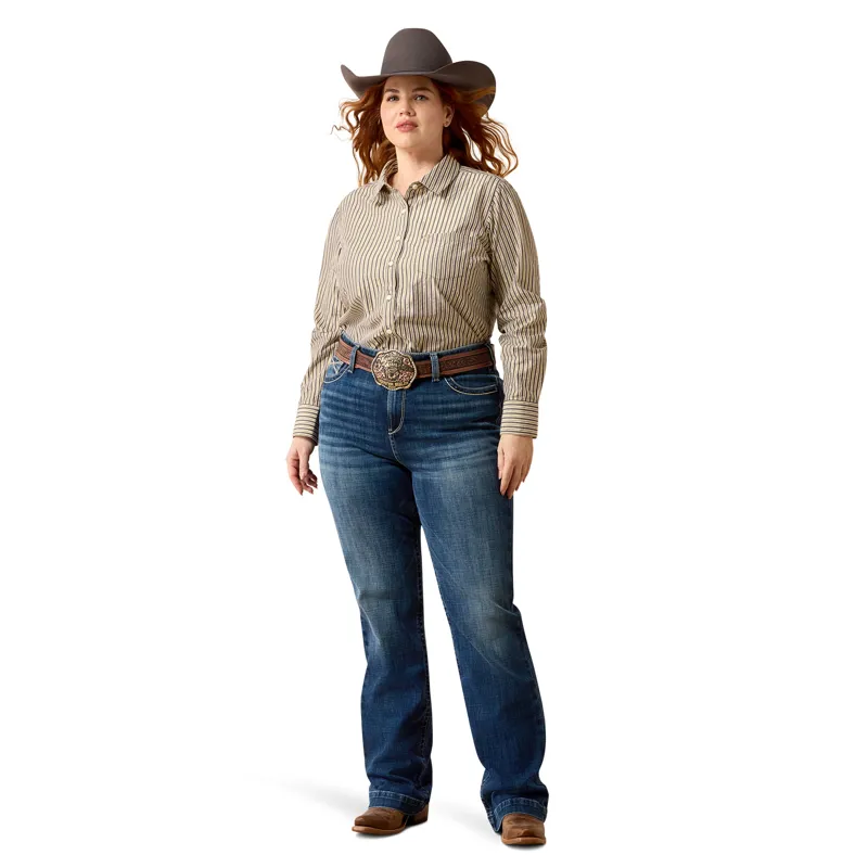 Ariat Women's Kirby Stretch Shirt - Chocolate Plum Stripe-5