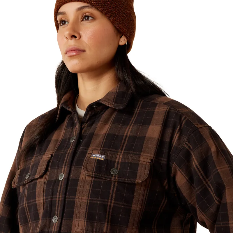 Ariat Women's Rebar Flannel Insulated Shirt Jacket - Rain Drum-1