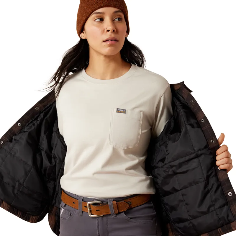 Ariat Women's Rebar Flannel Insulated Shirt Jacket - Rain Drum-2