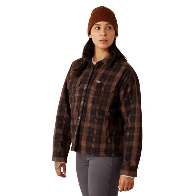 Ariat Women's Rebar Flannel Insulated Shirt Jacket - Rain Drum-3