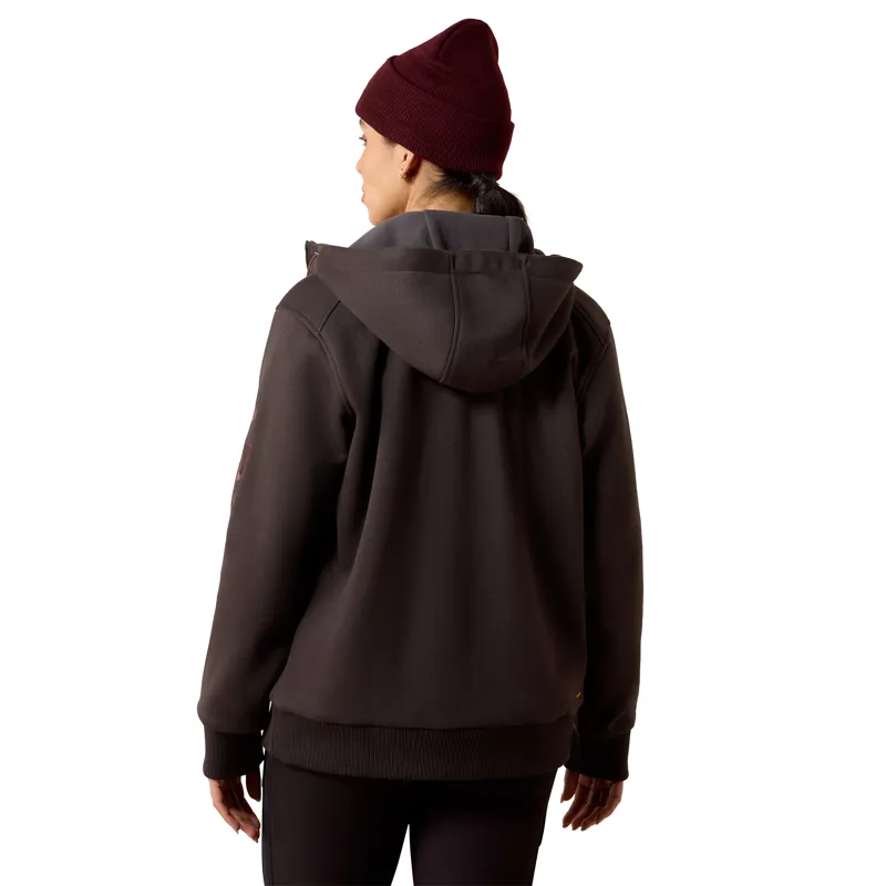 Ariat Women's Rebar All-Weather Full Zip Hoodie - Espresso-1
