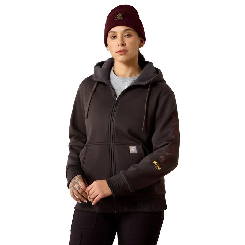 Ariat Women's Rebar All-Weather Full Zip Hoodie - Espresso