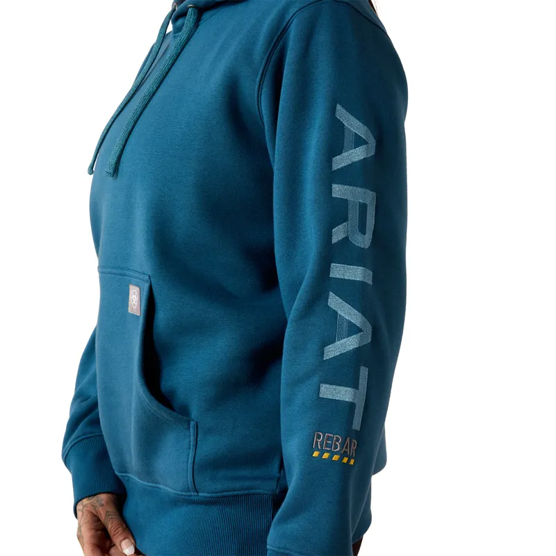 Ariat Women's Rebar Workman Graphic Hoodie - Deep Dive/Storm Blue-3
