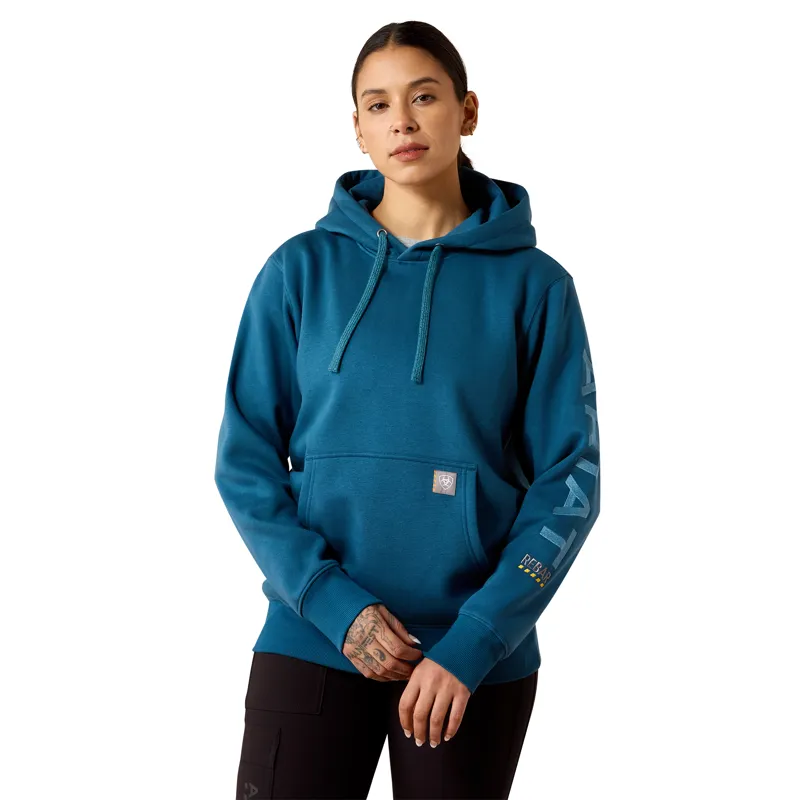 Ariat Women's Rebar Workman Graphic Hoodie - Deep Dive/Storm Blue