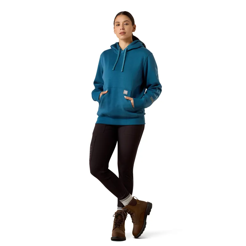 Ariat Women's Rebar Workman Graphic Hoodie - Deep Dive/Storm Blue-5