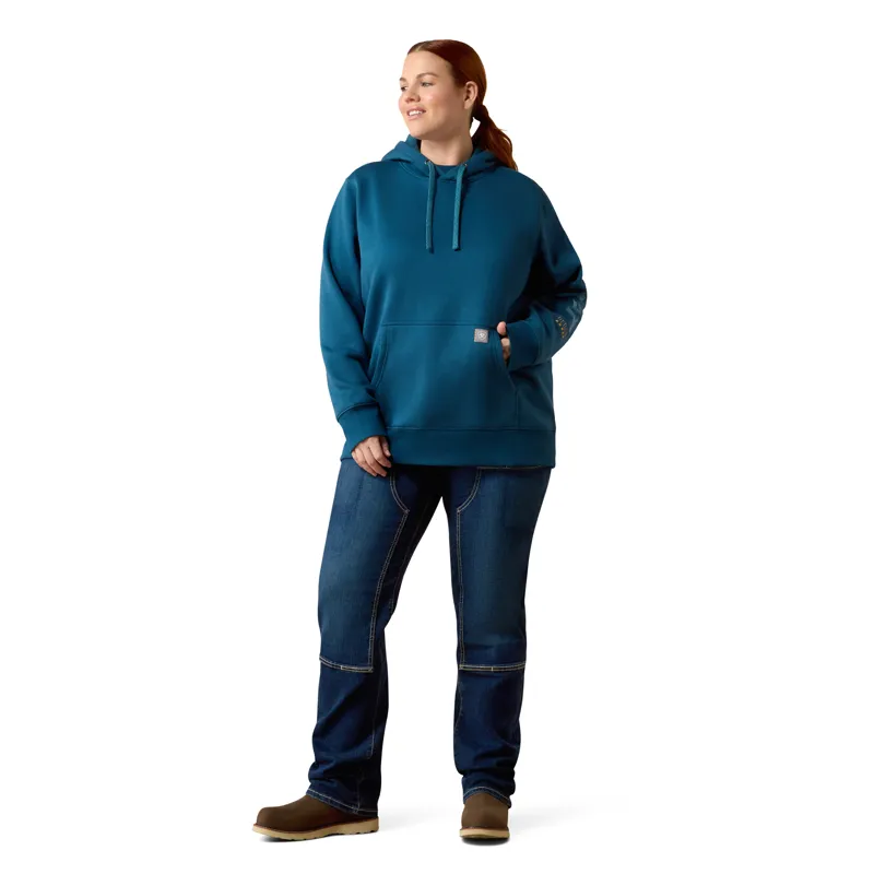 Ariat Women's Rebar Workman Graphic Hoodie - Deep Dive/Storm Blue-4