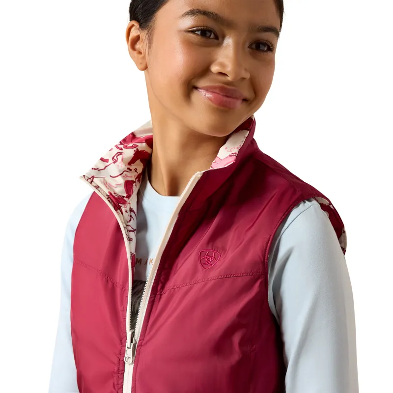 Ariat Youth Bella Reversible Insulated Vest - Vanilla Ice Horsin' Around-4