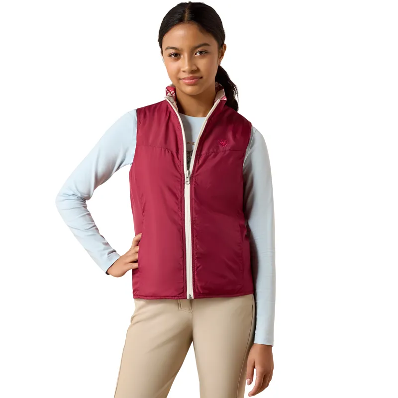 Ariat Youth Bella Reversible Insulated Vest - Vanilla Ice Horsin' Around-1