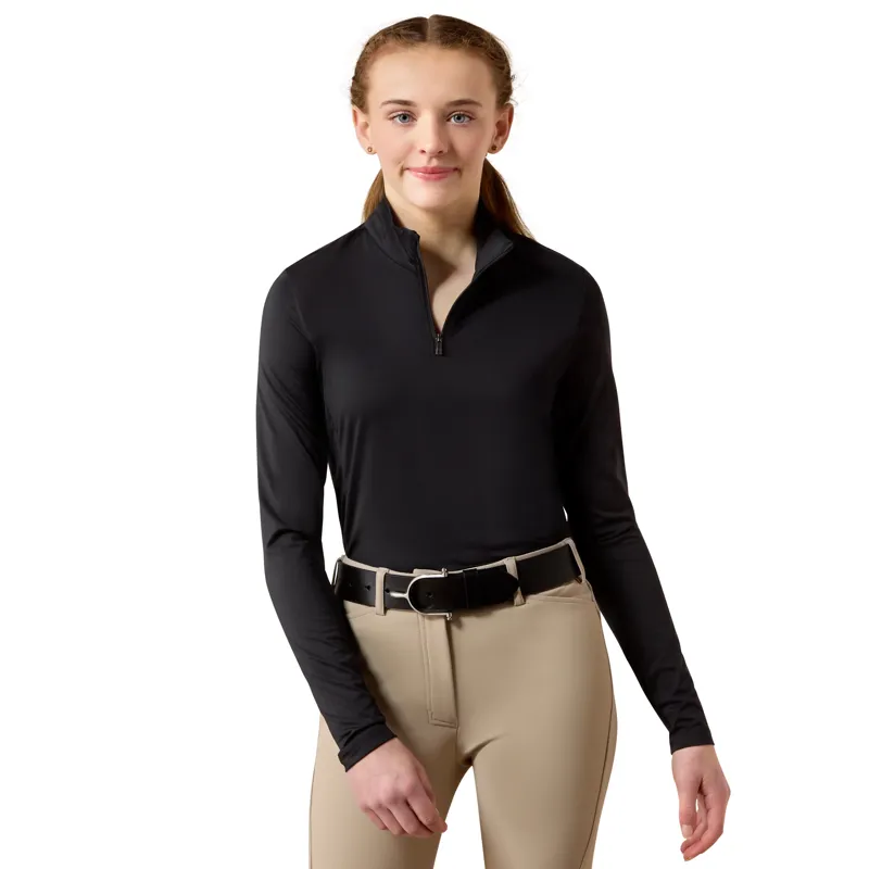 Ariat Youth LunaVeil 1/4 Zip Base Layer - Black