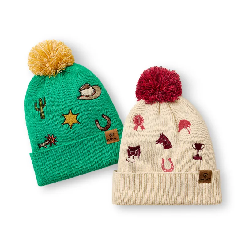 Ariat Youth Arlo Beanie - Teal Patchwork-2