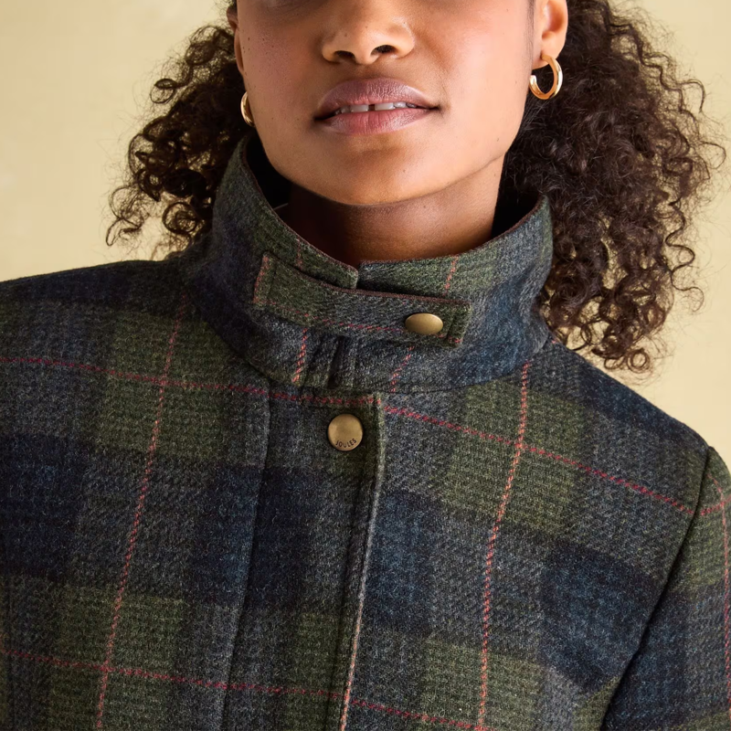 Joules Ladies Fieldcoat Tweed Jacket - Navy/Khaki-4