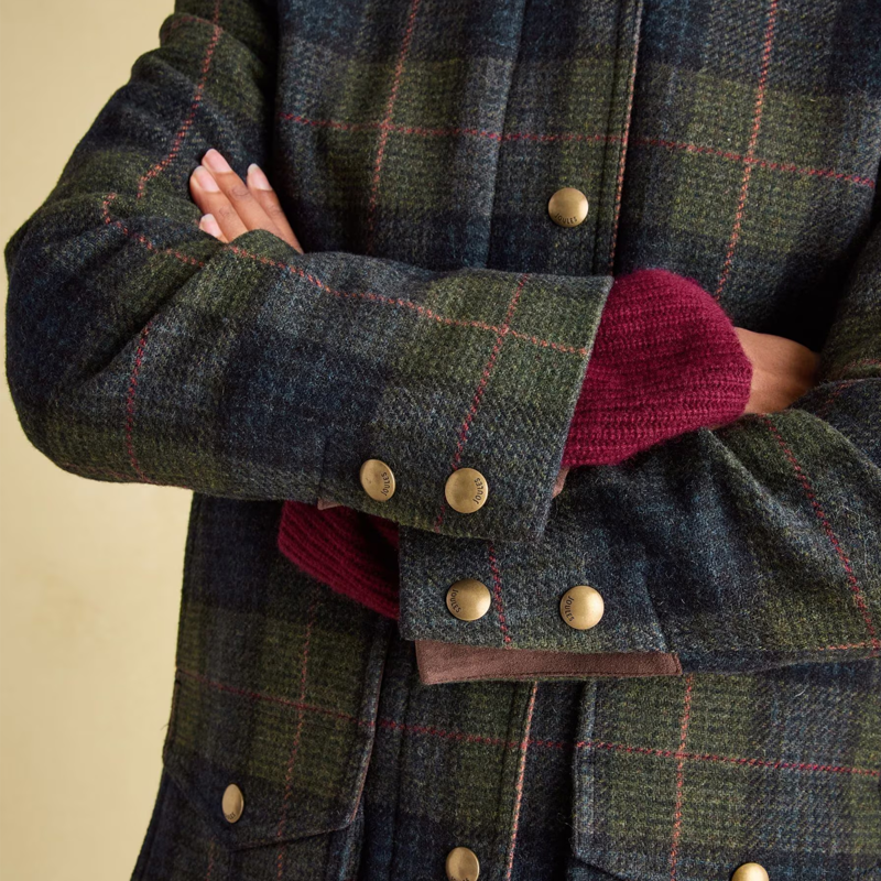 Joules Ladies Fieldcoat Tweed Jacket - Navy/Khaki-6